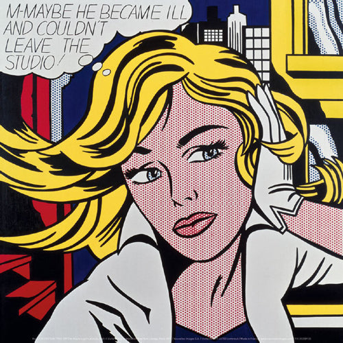 Framed M-Maybe a Girl's Picture, 1965 by Roy Lichtenstein | 11 7/8 x 11 7/...