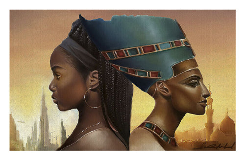 Framed Past and Future Queens by Salaam Muhammad | 17 x 26