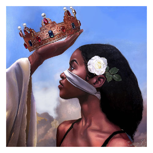 Framed Crown Me Lord: Woman by Salaam Muhammad | 25 x 25
