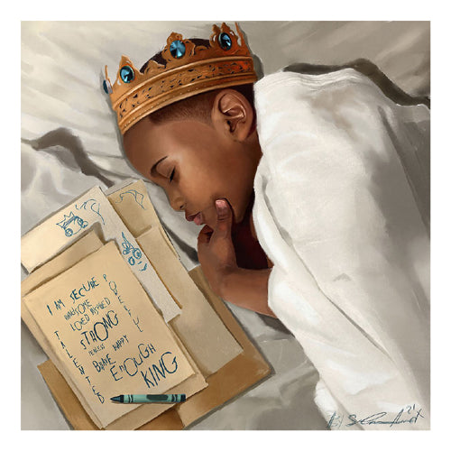 Framed Even When I’m Sleeping: Boy by Salaam Muhammad | 22 x 22