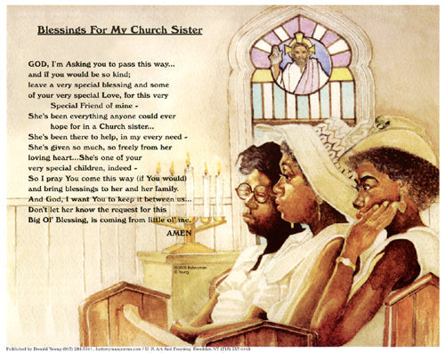 Framed Blessings for My Church Sister by Batteryman | 8 x 10