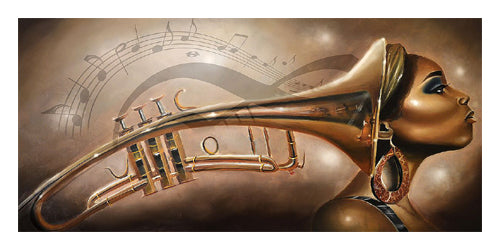 She Is Music by Salaam Muhammad Wall Art Décor 14 x 28 Art Print