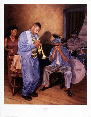 Blue Night by Jason Delancey Wall Art Décor 28 x 22 Art Print