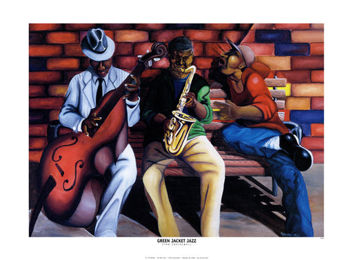 Framed Green Jacket Jazz by Stan Squirewell | 17 x 23