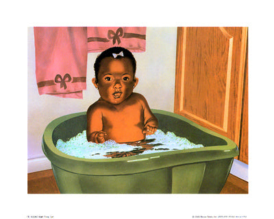 Framed Bath Time Girl by Stanley Morgan | 8 x 10