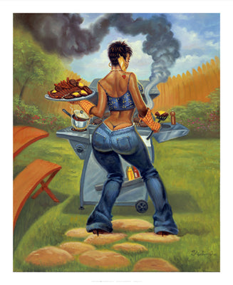 BBQ by Sterling Brown Wall Art Décor 10 1/2 x 8 1/2 Art Print