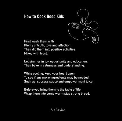 How to Cook Good Kids by Sir Shadow Wall Art Décor 6 x 6 Art Print