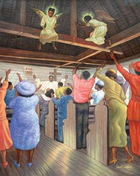 Angels in the Rafters by Sarah Jenkins Wall Art Décor 20 x 16 Art Print