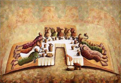 The Lord's Last Supper by Okaybabs Wall Art Décor 24 x 34 Art Print