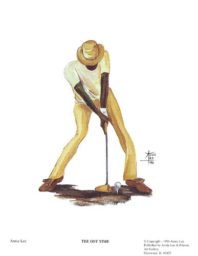 Framed Tee Off Time (mini) by Annie Lee | 11 x 8 1/2