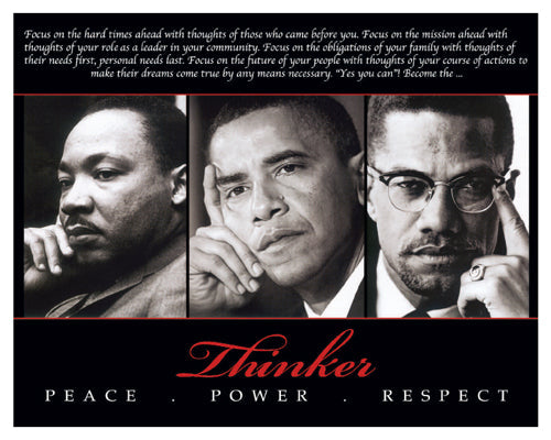 Framed Thinker (Trio): Peace, Power, Respect 8 x 10