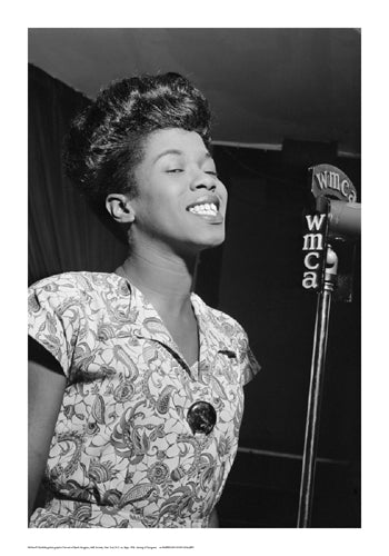 Sarah Vaughan, WMCA Microphone by William Gottlieb Wall Art Décor 20 x 14 Art Print