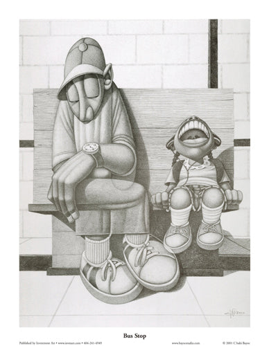 Framed Bus Stop by Cbabi Bayoc | 27 x 21