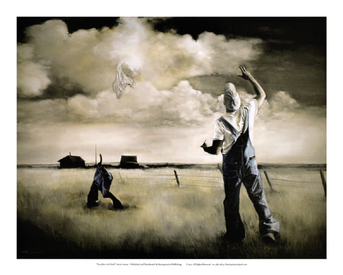 Framed Two Men in a Field by Edwin Lester | 25 x 31