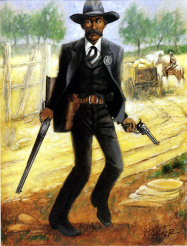 Framed Bass Reeves Marshal (mini) by Henry C. Porter | 12 x 9
