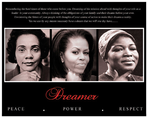 Framed Dreamer (Trio): Peace, Power, Respect 16 x 20