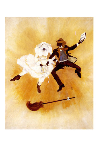 Framed Jumping the Broom (notecard) by Annie Lee | 8 x 5 ½