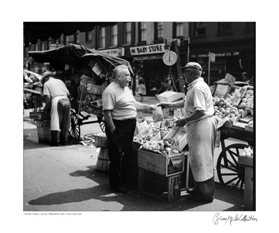 Framed Street Vendor, Lower Manhattan, New York, 1953 by Merlis Collection