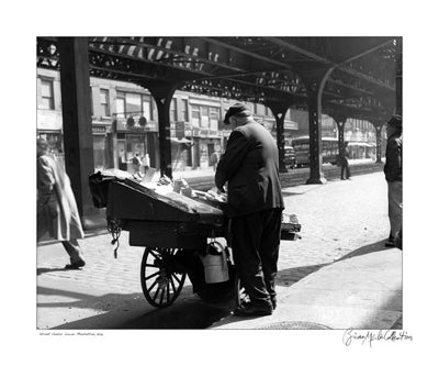 Framed Street Vendor, Lower Manhattan, New York, 1956 by Merlis Collection