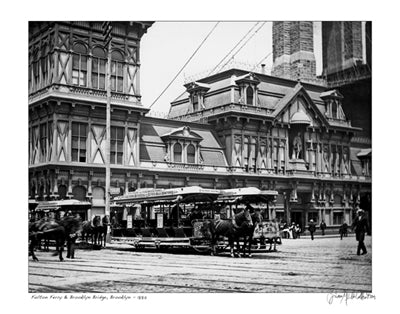 Fulton Ferry and Brooklyn Bridge, 1885 by Merlis Collection Wall Art Décor 11 x 14 Art Print