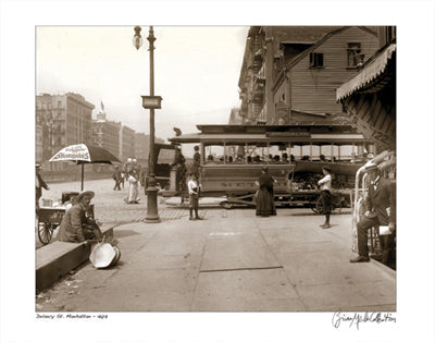 Framed Delancey Street, Manhattan, 1907 by Merlis Collection
