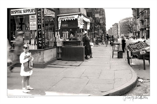 Framed Mott Street, Manhattan, New York, 1925 by Merlis Collection
