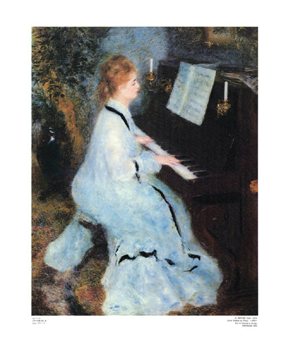 Framed Jeune Femme au Piano, 1876 by Pierre-Auguste Renoir