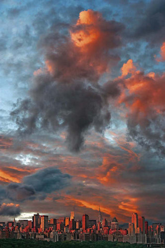 Clouds Over New York City by Hank Gans Wall Art Décor 36 x 24 Art Print