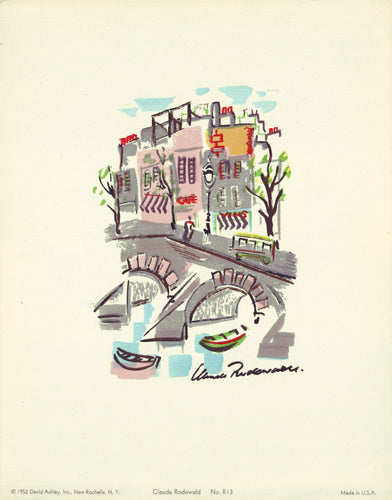 Framed Parisian Street Scene #13 by Claude Rodewald | 12 5/8 x 9 7/8 Art P...