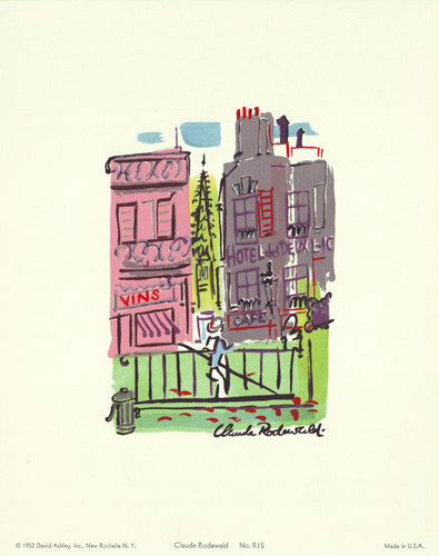 Framed Parisian Street Scene #15 by Claude Rodewald | 12 5/8 x 9 7/8 Art P...