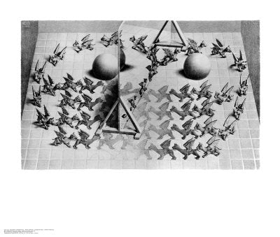 Magic Mirror by M.C. Escher Wall Art Décor 21 3/4 x 25 5/8 Art Print