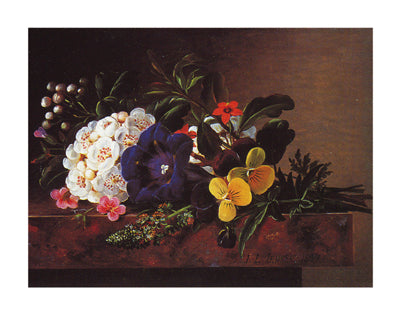 A Still Life of Spring Flowers by Johan Laurentz Jensen Wall Art Décor 14 1/2 x 18 1/2 Art Print