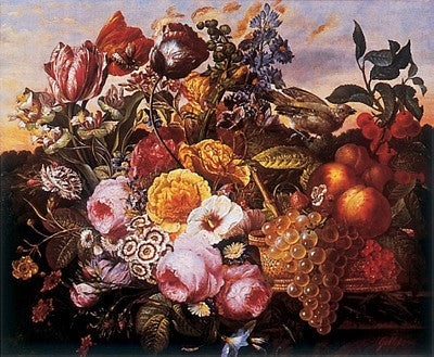 Still Life with Flowers by Joseph Goblet Wall Art Décor 24 x 33 1/2 Art Print