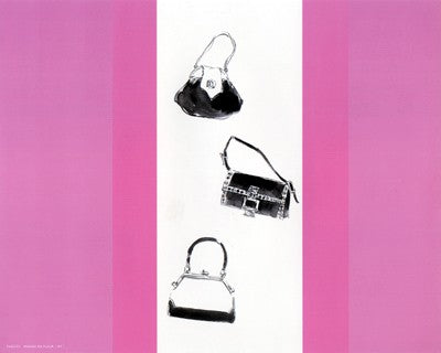 Trois Sacs a Main avec Rouge by Anon Wall Art Décor 8 x 10 Art Print