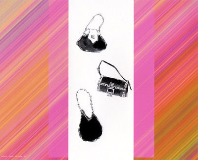 Trois Sacs a Main avec Raies by Anon Wall Art Décor 8 x 10 Art Print