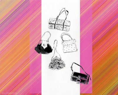 Cinq Sacs a Main avec Raies by Anon Wall Art Décor 8 x 10 Art Print