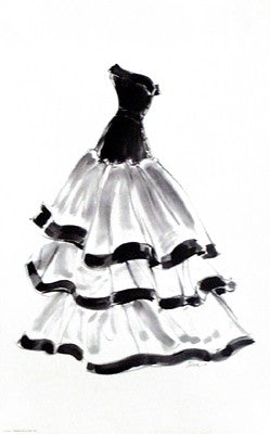 Evening Gown with Ruffles by Tina Amico Wall Art Décor 16 x 10 Art Print