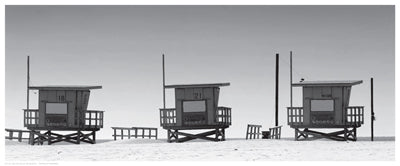 Lifeguard Shacks, Venice Beach by Anon Wall Art Décor 8 1/2 x 20 1/2 Art Print
