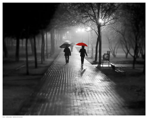Framed Umbrella Walk 11 1/2 x 14 1/2