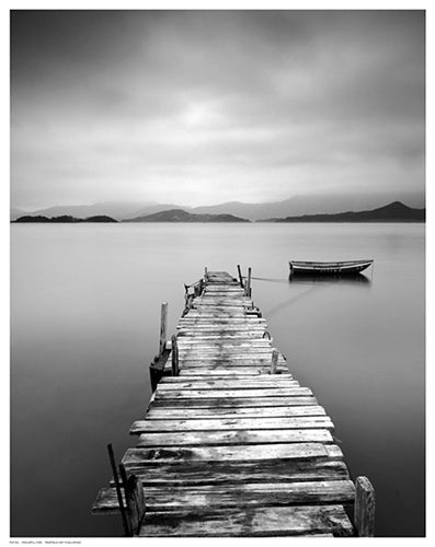Framed Peaceful Pier 14 1/2 x 11 1/2
