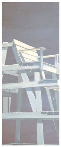 Framed Life Guard Stand (grey) by Carol Saxe | 20 ½ x 8 ½