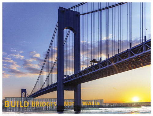 Framed Build Bridges Not Walls 12 ½ x 16 ½
