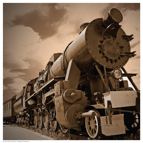 Framed Vintage Locomotive 12 1/2 x 12 1/2