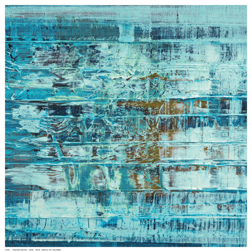 Framed Turquiose Abstract by C. Tice | 12 ½ x 12 ½