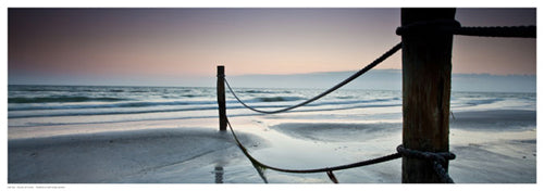 Framed Poles at Dusk 6 ½ x 18 ½