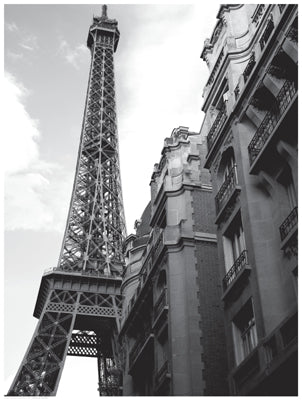Framed Approaching the Eiffel Tower 24 1/2 x 18 1/2