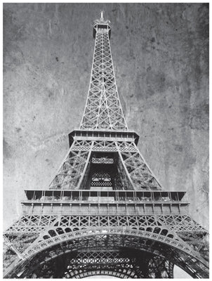 Eiffel Tower Retro by Anon Wall Art Décor 24 1/2 x 18 1/2 Art Print