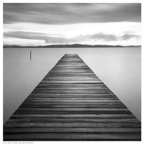 Framed Evening Jetty by M. Mun | 12 ½ x 12 ½