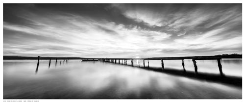 Framed Sunset at Long Pier by Ivanova | 8 ½ x 20 ½