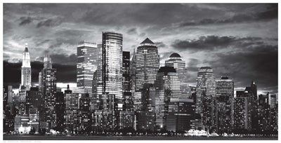 Manhattan Night Light I by Anon Wall Art Décor 12 1/2 x 24 1/2 Art Print